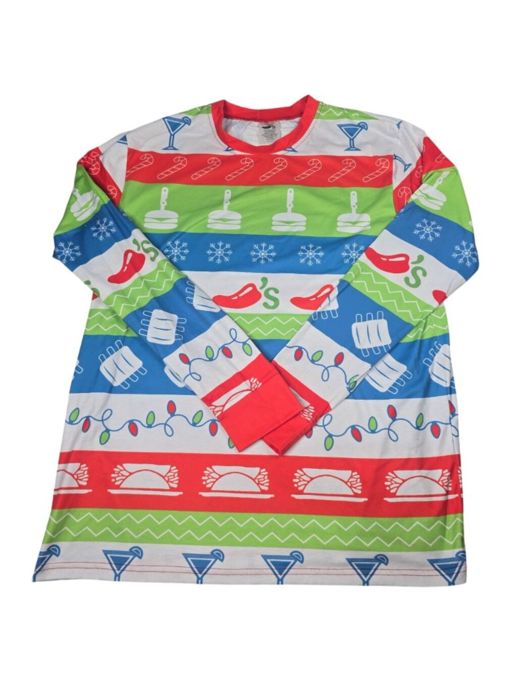 Chilis Logo Holiday Men's Long Sleeve T-Shirt Medium